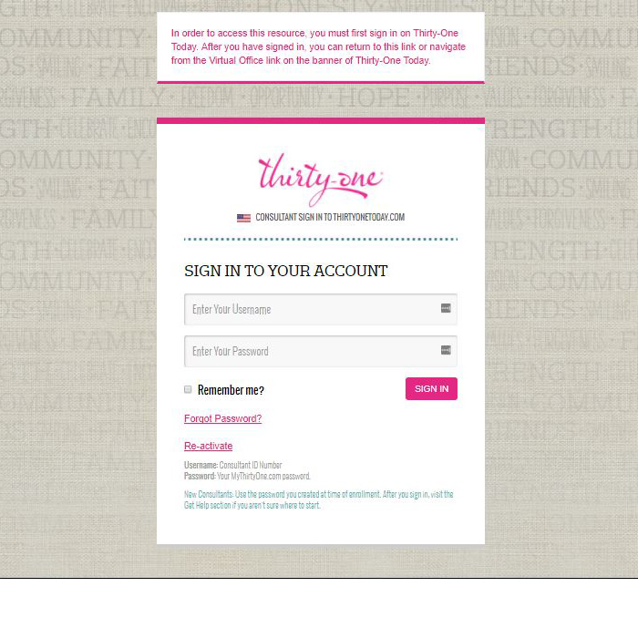 MyThirtyOne Consultant Login At Www thirtyonetoday Login OZ